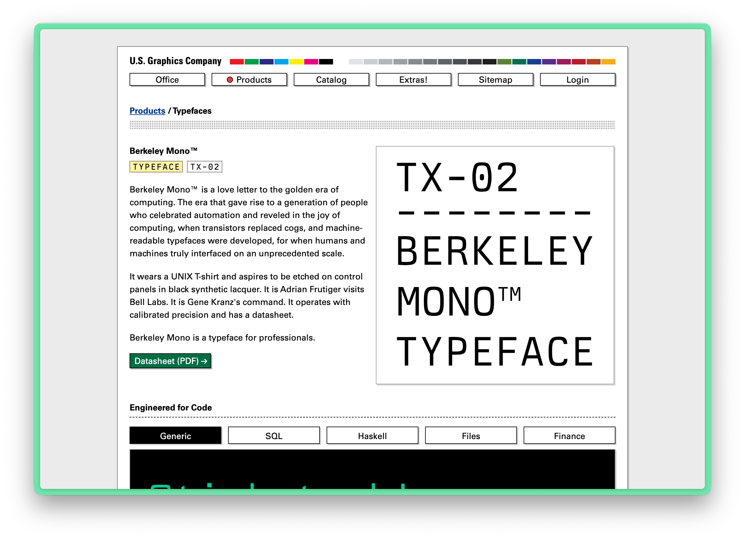 Berkeley Mono Font: https://usgraphics.com/products/berkeley-mono